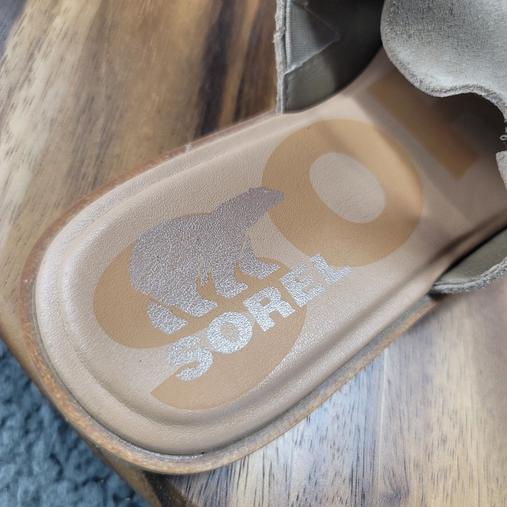 Sorel Shoes Gold Beige Sandals Womens Size 8‎ Flats Adjustable Strap Open Toe - Picture 10 of 12